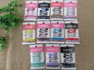 1Sheet X 8Pcs Snap Hair Clips Sleepies Hair Elastic Hairset