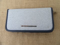 1Pc New Fashion Silver & Blue Long Lady Wallet Purse 1Pc New Fashion Silver & Blue Long Lady Wallet Purse