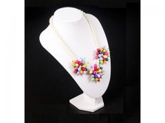 1X White Necklace Jewellery Display Bust 24cm High
