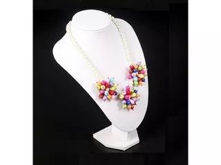 1X White Necklace Jewellery Display Bust 24cm High