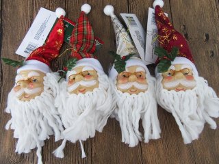 24Pcs SANTA Face Santa Head Hanging Christmas Ornament Decoratio