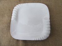 1Pc White Square Ceramic Porcelain Plates Home Kitchen Dining