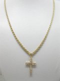12 Golden Plated Necklace with Cross Pendant
