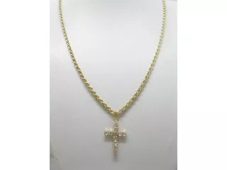 12 Golden Plated Necklace with Cross Pendant