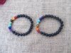 12Pcs Elastic Healing Bead Yoga Bracelet with 7 Gemstone Beads