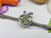 20pcs Apple Beads Inlay 6 Green Crystal Fit European Beads 20pcs Apple Beads Inlay 6 Green Crystal Fit European Beads