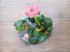 12Pcs Frog on Lotus Garden Pond Statue Figures Resin Patio Lawn 12Pcs Frog on Lotus Garden Pond Statue Figures Resin Patio Lawn