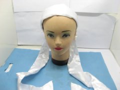 (image for) 1Piece White Headbands Hairband with Attached Scarves