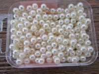 5000Pcs Dark Ivory Round Simulate Pearl Loose Beads 6mm