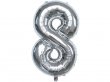 6Pcs Silver Numbers 8 Air-Filled Foil Balloons Party Decor