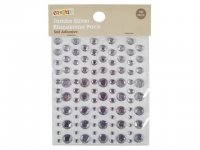 12Packs X 100Pcs Self-adhesive Jumbo Silver Look Rhinestones
