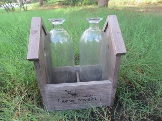 (image for) 1Set x 2Pcs Planter Flower Desktop Glass Vase Bottle w/House