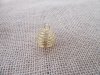 50 Golden Spiral Bead Cages Pendants Findings 30x25mm Size