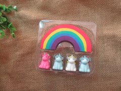 (image for) 2Sheet x 5Pcs Unicorn Rainbow Erasers Children School Use