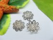 (image for) 200pcs White-K Plated Filigree Bead Caps 16mm