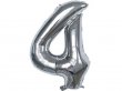 6Pcs Silver Numbers 4 Air-Filled Foil Balloons Party Decor