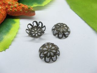 200pcs Antique Bronze Filigree Bead Caps 14mm (image for) 200pcs Antique Bronze Filigree Bead Caps 14mm