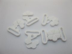 (image for) 200Sets(400Pcs) White Plastic Bikini Bra Clips 15mm