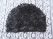 1X Elegant Retro Lace Rose Flower Beanie Hat Head Cap - Black (image for) 1X Elegant Retro Lace Rose Flower Beanie Hat Head Cap - Black