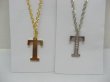 12 Silver&Golden Chain Necklace with Rhinestone Letter "T" Dangl (image for) 12 Silver&Golden Chain Necklace with Rhinestone Letter "T" Dangl