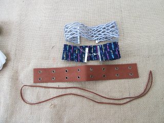 12Pcs Fashion Wide Leather Etc Hippie Tribal Bracelets