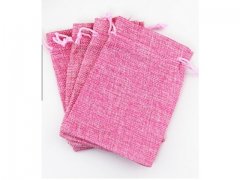 50 Plain Pink Hemp Drawstring Jewelry Gift Pouches 14x10cm 50 Plain Pink Hemp Drawstring Jewelry Gift Pouches 14x10cm