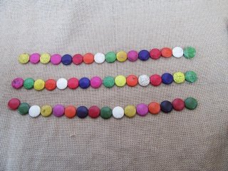 400g (Approx 70Pcs) Round Flat Gemstone Beads 25mm Dia Mixed