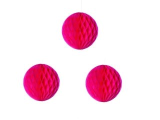 14Pcs Hot Pink Honeycomb Ball Tissue Paper Pom Poms Party Lanter (image for) 14Pcs Hot Pink Honeycomb Ball Tissue Paper Pom Poms Party Lanter