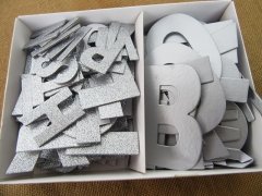 (image for) 1Pack 80Pcs Grey Alphabet Die Cut Adhesive Back Letters
