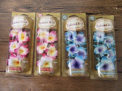 (image for) 4Pcs Foam Frangipani Flower Charms Pendant Hemp Necklace Mixed
