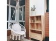 1Pc White Outdoor Swing Hanging Chair Knitted Cotton Rope