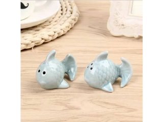 6Sets x 2Pcs Salt Pepper Shakers Kissing Fish Wedding Favor