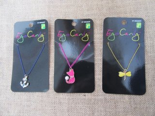 12X Metal Chain Dragonfly Cat Necklace with Assorted Pendants