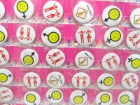 210X 30mm Assorted Sign Button Pin Badges
