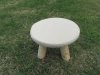 1X Round Ivory 4 Leg Wooden Foot Stool Footrest Padded Seat Offi