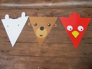 (image for) 12Sheets X 8Pcs Animal Banner Flag Bunting Garland Party Favor
