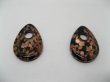 (image for) 10 Golden Foil Glass 44mm Black Teardrop Glass Pendants