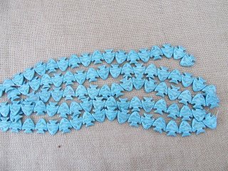 5Strands x 18Pcs Blue Fish Gemstone Beads 25x22x5mm
