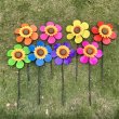 (image for) 6Pcs Eye Catching Sunflower Windmills Wind Spinner Garden Decor