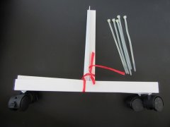 (image for) 1Pair Metal Shelf Display Support Leg with Wheel