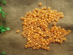 (image for) 500g Pearlescent Orange Barrel Pony Beads Loose Bead 8mm