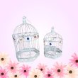 1Set 2in1 Luxury Hexagon Hanging Bird Cage W/Rhinestone (image for) 1Set 2in1 Luxury Hexagon Hanging Bird Cage W/Rhinestone