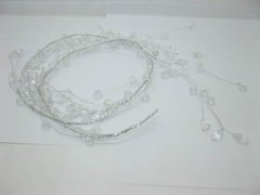 (image for) 4X Clear Acrylic Beaded Floral Beaded Garland Branch - Teardrop