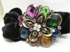 (image for) 1Pc Chic Designer Hair Clips,Rhinestone Floral Clip