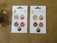 (image for) 6Sheet x 5Pcs Words Inspirational Locket Keychain Pendant Charms