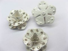 100 White Metal Rose Embellishments with Rhinestone for Crafts 100 White Metal Rose Embellishments with Rhinestone for Crafts