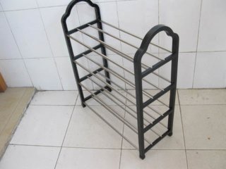 1Pc 4 Tier Black Shoe Holder Display Rack 61cm