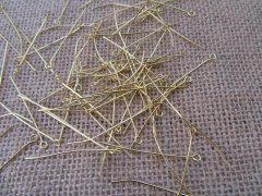 (image for) 50Pkts X 50Pcs Golden Plated Eye Pins Jewelry Finding 40mm