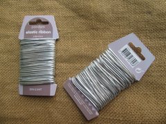 3sheet x 5m Silver Elastic Ribbon Stretchy Thread Elastic Band 3sheet x 5m Silver Elastic Ribbon Stretchy Thread Elastic Band