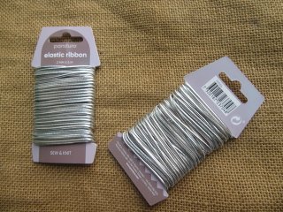 3sheet x 5m Silver Elastic Ribbon Stretchy Thread Elastic Band (image for) 3sheet x 5m Silver Elastic Ribbon Stretchy Thread Elastic Band